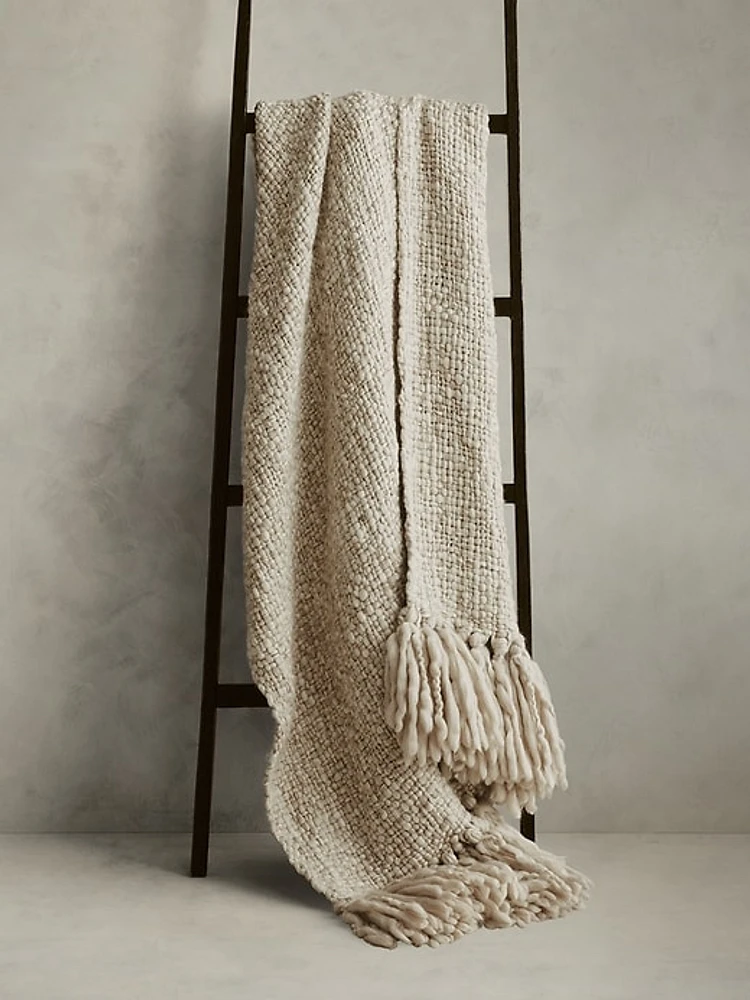 Hand-Carded Merino Throw Blanket