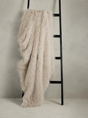 Tipped Faux Fur Throw