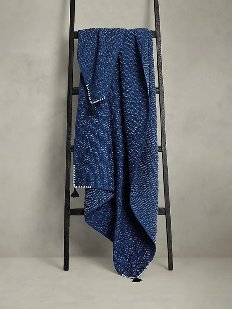 Cotton Voile Kantha-Stitch Throw