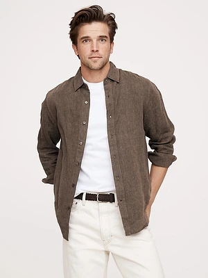 Slim-Fit Linen Shirt