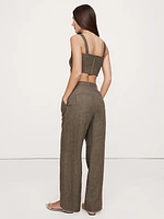 Soho High-Rise Wide-Leg Linen Pant