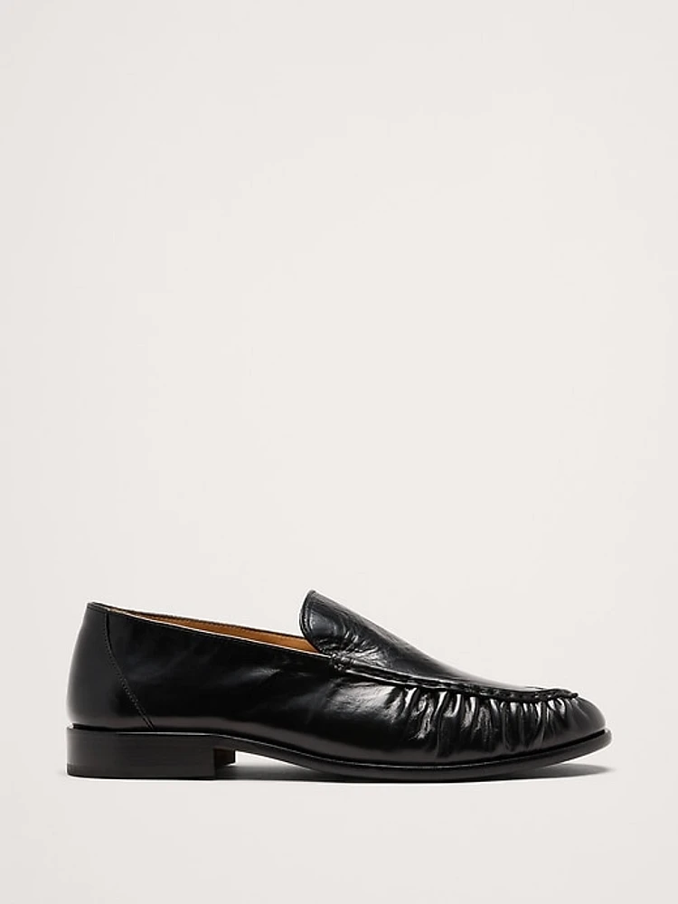 Leather Moc-Toe loafer