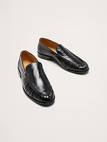 Leather Moc-Toe loafer