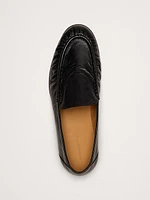 Leather Moc-Toe loafer