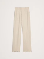 Mid-Rise Wide-Leg Drapey Twill Pant