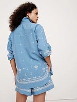 Oversized Embroidered TENCEL™-Linen Shirt