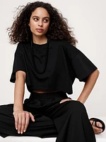 Oversized Lightweight Cotton Cropped T-Shirt