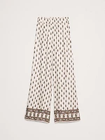 High-Rise Wide-Leg Viscose-Linen Pull-On Pant