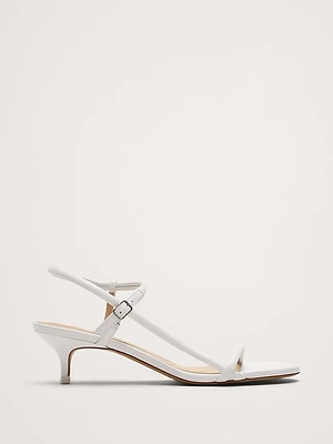 Terzo Leather Kitten-Heel Sandal