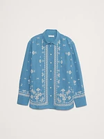 Oversized Embroidered TENCEL™-Linen Shirt