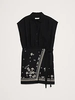 Embroidered TENCEL™-Linen Wrap Dress