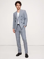 Cotton-Linen Double-Breasted Suit Jacket