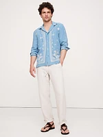 Embroidered Tencel™-Linen Long-Sleeve Resort Shirt