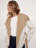 Reversible Double-Faced Short Wrap Coat