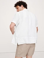 Standard-Fit Embroidered Linen Resort Shirt