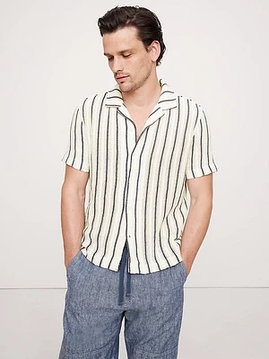 Standard-Fit Jacquard Stripe Resort Shirt