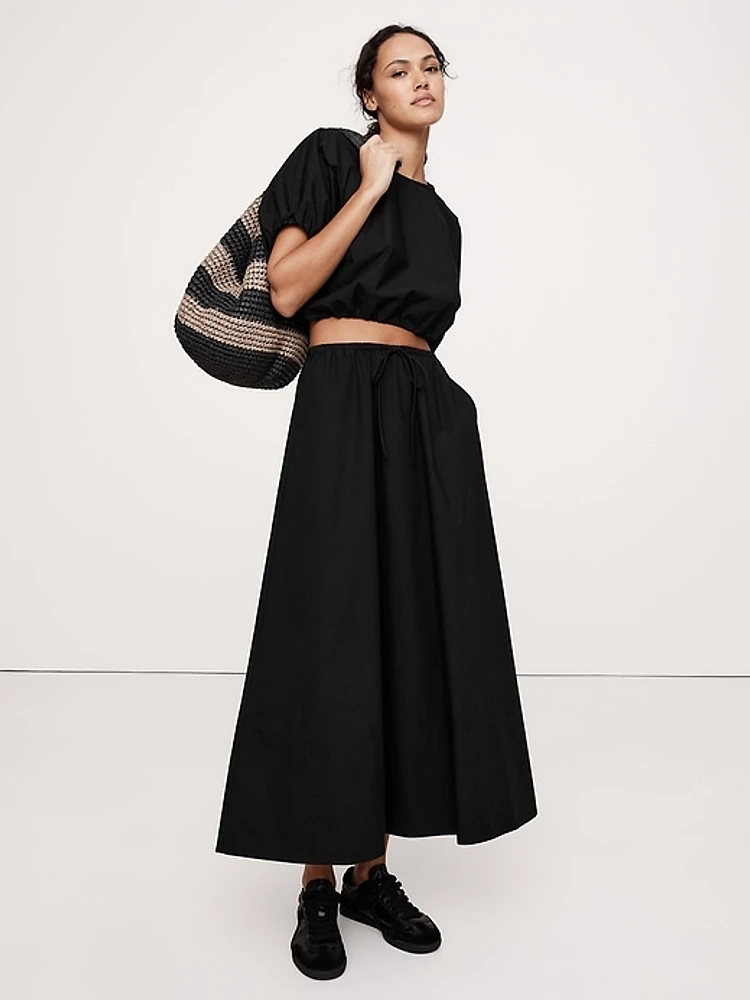 Poplin Maxi Skirt