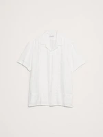 Standard-Fit Embroidered Linen Resort Shirt