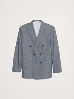 Cotton-Linen Double-Breasted Suit Jacket