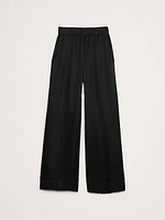 High-Rise Wide-Leg Viscose-Linen Pull-On Pant