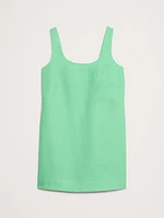 Linen Scoop-Neck Shift Dress