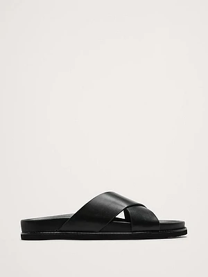 Leather Slide Sandals