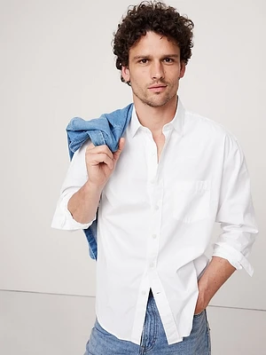 Relaxed-Fit Washed Cotton Poplin Shirt