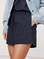 Poplin Pull-On Drawstring Short