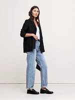 Relaxed Double-Breasted Linen Blazer