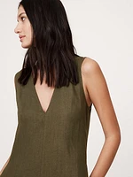 Linen V-Neck Maxi Dress
