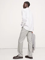 Straight Linen-Cotton Traveler Pant