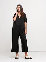 Viscose-Linen Wide-Leg Jumpsuit