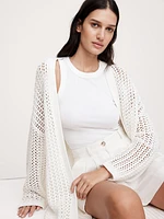 Oversized Cotton Crochet Duster Cardigan