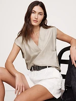 Linen V-Neck Top