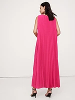 Pleated Cape Maxi Dress
