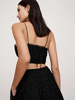 Strappy Geo Lace Cropped Top