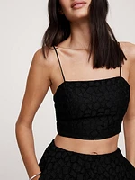 Strappy Geo Lace Cropped Top