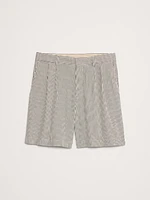 7" Textured Stripe Pleated Short