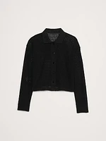 Mesh Polo Cardigan