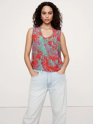 Matte Silk Draped Tank