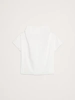 Oversized Poplin Funnel-Neck Top