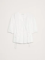 Poplin Cinch-Waist Top