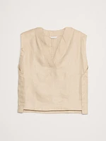 Linen V-Neck Top