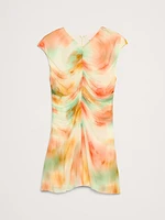 Chiffon Ruched-Front Mini Dress