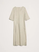 Linen Scoop-Neck Maxi Dress