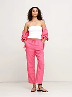 Linen Pull-On Ankle Pant