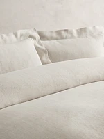 Textured-Stripe Linen Duvet Cover