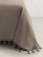 Tasseled-Fringe Cotton Coverlet
