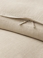 Embroidered Linen-Cotton Duvet Cover