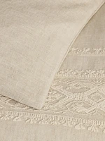 Embroidered Linen-Cotton Duvet Cover